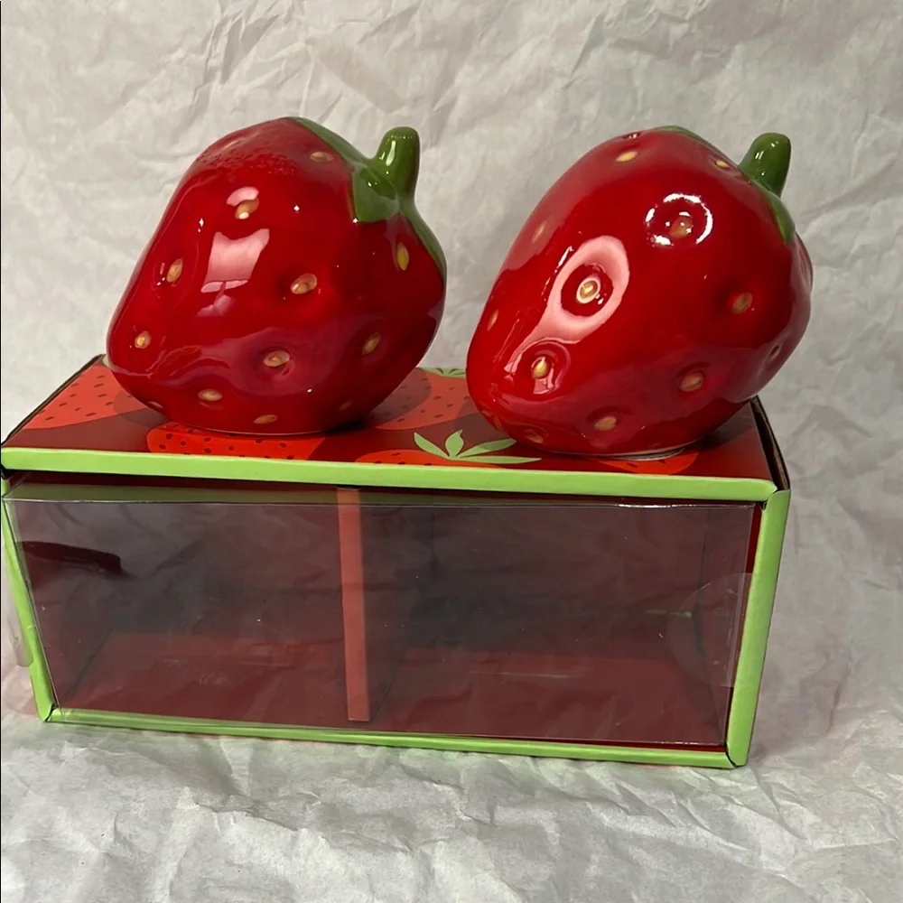 Strawberry Ceramic Salt and Pepper Shakers